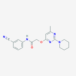 N-(3-cyanophenyl)-2-{[6-methyl-2-(piperidin-1-yl)pyrimidin-4-yl]oxy}acetamide