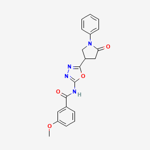 3-methoxy-N-[5-(5-oxo-1-phenylpyrrolidin-3-yl)-1,3,4-oxadiazol-2-yl]benzamide