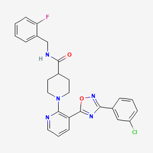 1-{3-[3-(3-chlorophenyl)-1,2,4-oxadiazol-5-yl]pyridin-2-yl}-N-(2-fluorobenzyl)piperidine-4-carboxamide