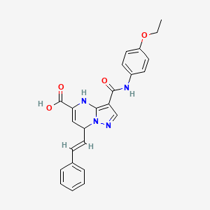 molecular formula C24H22N4O4 B11198110 3-[(4-ethoxyphenyl)carbamoyl]-7-[(E)-2-phenylethenyl]-4,7-dihydropyrazolo[1,5-a]pyrimidine-5-carboxylic acid 