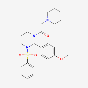 1-[2-(4-methoxyphenyl)-3-(phenylsulfonyl)tetrahydropyrimidin-1(2H)-yl]-2-(piperidin-1-yl)ethanone