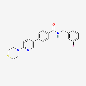 N-[(3-Fluorophenyl)methyl]-4-[6-(thiomorpholin-4-YL)pyridin-3-YL]benzamide