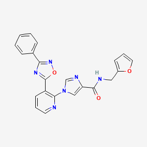 N-(furan-2-ylmethyl)-1-[3-(3-phenyl-1,2,4-oxadiazol-5-yl)pyridin-2-yl]-1H-imidazole-4-carboxamide