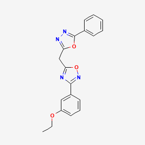 molecular formula C19H16N4O3 B11198151 3-(3-Ethoxyphenyl)-5-[(5-phenyl-1,3,4-oxadiazol-2-yl)methyl]-1,2,4-oxadiazole 