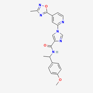 N-[1-(4-methoxyphenyl)ethyl]-1-[4-(3-methyl-1,2,4-oxadiazol-5-yl)pyridin-2-yl]-1H-imidazole-4-carboxamide