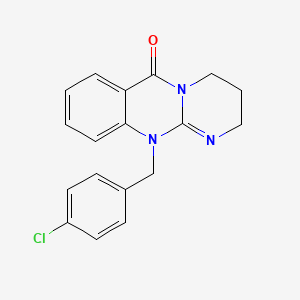 molecular formula C18H16ClN3O B11198174 11-(4-chlorobenzyl)-2,3,4,11-tetrahydro-6H-pyrimido[2,1-b]quinazolin-6-one 