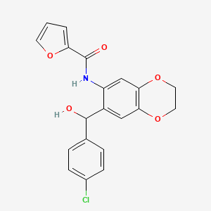 N-{7-[(4-chlorophenyl)(hydroxy)methyl]-2,3-dihydro-1,4-benzodioxin-6-yl}furan-2-carboxamide