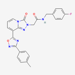 molecular formula C24H19FN6O3 B11198206 N-(4-fluorobenzyl)-2-{8-[3-(4-methylphenyl)-1,2,4-oxadiazol-5-yl]-3-oxo[1,2,4]triazolo[4,3-a]pyridin-2(3H)-yl}acetamide 