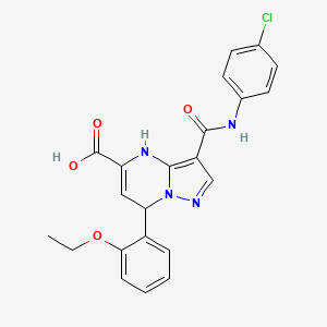 3-[(4-Chlorophenyl)carbamoyl]-7-(2-ethoxyphenyl)-4,7-dihydropyrazolo[1,5-a]pyrimidine-5-carboxylic acid