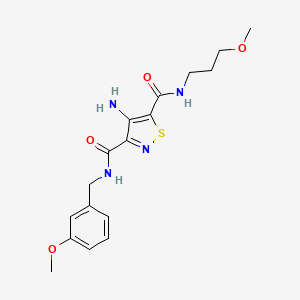 4-amino-N~3~-(3-methoxybenzyl)-N~5~-(3-methoxypropyl)-1,2-thiazole-3,5-dicarboxamide