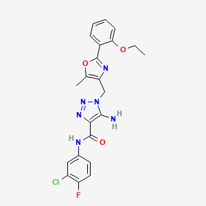 molecular formula C22H20ClFN6O3 B11198249 5-amino-N-(3-chloro-4-fluorophenyl)-1-{[2-(2-ethoxyphenyl)-5-methyl-1,3-oxazol-4-yl]methyl}-1H-1,2,3-triazole-4-carboxamide 