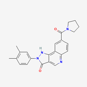 2-(3,4-Dimethylphenyl)-8-(pyrrolidine-1-carbonyl)-2H,3H,5H-pyrazolo[4,3-C]quinolin-3-one