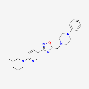 molecular formula C24H30N6O B11198276 1-({3-[6-(3-Methylpiperidin-1-yl)pyridin-3-yl]-1,2,4-oxadiazol-5-yl}methyl)-4-phenylpiperazine 