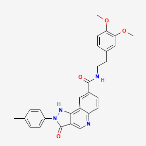 N-(3,4-dimethoxyphenethyl)-3-oxo-2-(p-tolyl)-3,5-dihydro-2H-pyrazolo[4,3-c]quinoline-8-carboxamide