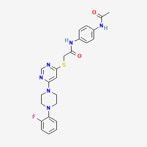 molecular formula C24H25FN6O2S B11198285 N-(4-Acetamidophenyl)-2-({6-[4-(2-fluorophenyl)piperazin-1-YL]pyrimidin-4-YL}sulfanyl)acetamide 