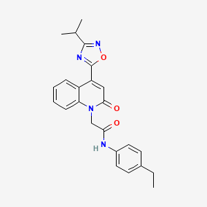 molecular formula C24H24N4O3 B11198300 N-(4-ethylphenyl)-2-{2-oxo-4-[3-(propan-2-yl)-1,2,4-oxadiazol-5-yl]quinolin-1(2H)-yl}acetamide 