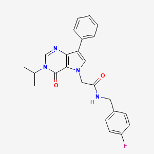 N-(4-fluorobenzyl)-2-[4-oxo-7-phenyl-3-(propan-2-yl)-3,4-dihydro-5H-pyrrolo[3,2-d]pyrimidin-5-yl]acetamide