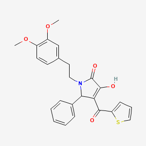 molecular formula C25H23NO5S B11198310 1-[2-(3,4-dimethoxyphenyl)ethyl]-3-hydroxy-5-phenyl-4-(thiophen-2-ylcarbonyl)-1,5-dihydro-2H-pyrrol-2-one 