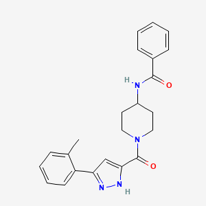 N-(1-(3-(o-tolyl)-1H-pyrazole-5-carbonyl)piperidin-4-yl)benzamide