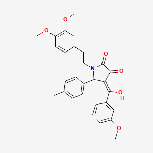 1-[2-(3,4-dimethoxyphenyl)ethyl]-3-hydroxy-4-[(3-methoxyphenyl)carbonyl]-5-(4-methylphenyl)-1,5-dihydro-2H-pyrrol-2-one