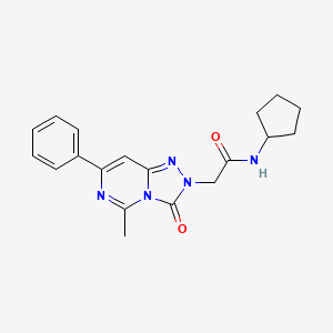 molecular formula C19H21N5O2 B11198369 N-cyclopentyl-2-(5-methyl-3-oxo-7-phenyl[1,2,4]triazolo[4,3-c]pyrimidin-2(3H)-yl)acetamide 