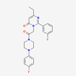 molecular formula C24H24F2N4O2 B11198382 6-ethyl-2-(3-fluorophenyl)-3-{2-[4-(4-fluorophenyl)piperazin-1-yl]-2-oxoethyl}pyrimidin-4(3H)-one 