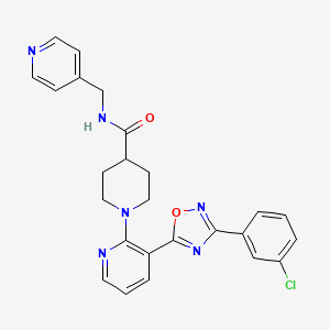 1-{3-[3-(3-Chlorophenyl)-1,2,4-oxadiazol-5-YL]pyridin-2-YL}-N-[(pyridin-4-YL)methyl]piperidine-4-carboxamide