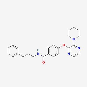 N-(3-phenylpropyl)-4-{[3-(piperidin-1-yl)pyrazin-2-yl]oxy}benzamide