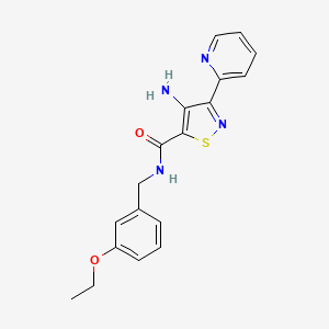 molecular formula C18H18N4O2S B11198409 4-amino-N-(3-ethoxybenzyl)-3-(pyridin-2-yl)-1,2-thiazole-5-carboxamide 