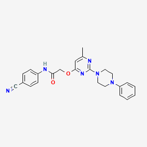 N-(4-cyanophenyl)-2-{[6-methyl-2-(4-phenylpiperazin-1-yl)pyrimidin-4-yl]oxy}acetamide