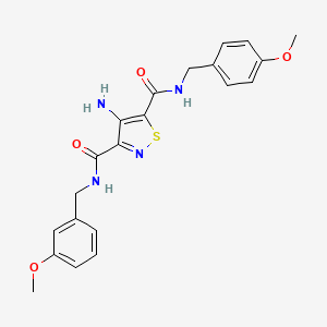 4-amino-N~3~-(3-methoxybenzyl)-N~5~-(4-methoxybenzyl)-1,2-thiazole-3,5-dicarboxamide