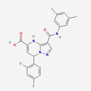 7-(2,4-Difluorophenyl)-3-[(3,5-dimethylphenyl)carbamoyl]-4,7-dihydropyrazolo[1,5-a]pyrimidine-5-carboxylic acid