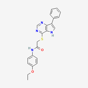 N-(4-Ethoxyphenyl)-2-({7-phenyl-5H-pyrrolo[3,2-D]pyrimidin-4-YL}sulfanyl)acetamide