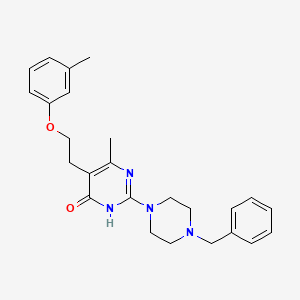 2-(4-benzylpiperazin-1-yl)-6-methyl-5-[2-(3-methylphenoxy)ethyl]pyrimidin-4(3H)-one