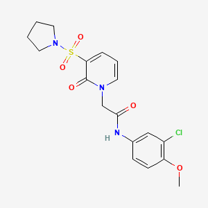 N-(3-chloro-4-methoxyphenyl)-2-[2-oxo-3-(pyrrolidin-1-ylsulfonyl)pyridin-1(2H)-yl]acetamide