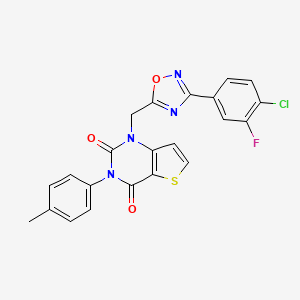 molecular formula C22H14ClFN4O3S B11198475 N-(1-benzylpiperidin-4-yl)-2-[1-(2-thienylsulfonyl)piperidin-4-yl]acetamide 