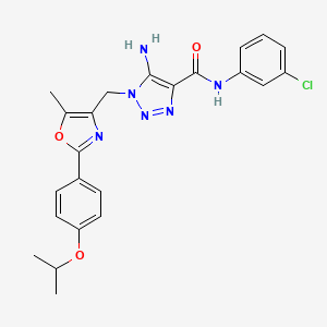 5-amino-N-(3-chlorophenyl)-1-({5-methyl-2-[4-(propan-2-yloxy)phenyl]-1,3-oxazol-4-yl}methyl)-1H-1,2,3-triazole-4-carboxamide