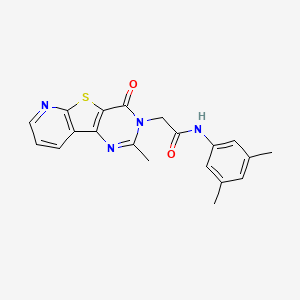 N-(3,5-dimethylphenyl)-2-(4-methyl-6-oxo-8-thia-3,5,10-triazatricyclo[7.4.0.02,7]trideca-1(9),2(7),3,10,12-pentaen-5-yl)acetamide