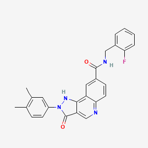 2-({2-[4-(3-Methoxyphenyl)piperazin-1-yl]-2-oxoethyl}thio)-3-(phenylthio)pyrazine