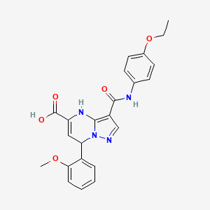 3-[(4-Ethoxyphenyl)carbamoyl]-7-(2-methoxyphenyl)-4,7-dihydropyrazolo[1,5-a]pyrimidine-5-carboxylic acid