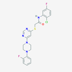 molecular formula C22H20ClF2N5OS B11198551 N-(2-chloro-5-fluorophenyl)-2-({6-[4-(2-fluorophenyl)piperazin-1-yl]pyrimidin-4-yl}sulfanyl)acetamide 