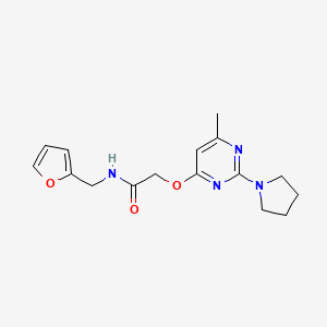 N-(furan-2-ylmethyl)-2-{[6-methyl-2-(pyrrolidin-1-yl)pyrimidin-4-yl]oxy}acetamide