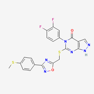 5-(3,4-difluorophenyl)-6-(((3-(4-(methylthio)phenyl)-1,2,4-oxadiazol-5-yl)methyl)thio)-1H-pyrazolo[3,4-d]pyrimidin-4(5H)-one