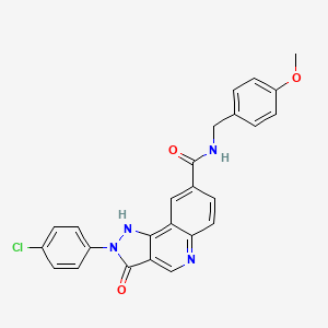 2-(4-chlorophenyl)-N-[(4-methoxyphenyl)methyl]-3-oxo-2H,3H,5H-pyrazolo[4,3-c]quinoline-8-carboxamide