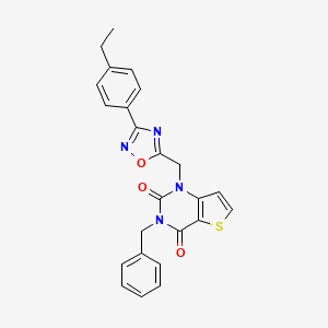 molecular formula C24H20N4O3S B11198581 Isopropyl 4-[(2-methoxy-5-methylphenyl)amino]-7-methyl-1,8-naphthyridine-3-carboxylate 