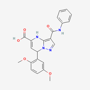 7-(2,5-Dimethoxyphenyl)-3-(phenylcarbamoyl)-4,7-dihydropyrazolo[1,5-a]pyrimidine-5-carboxylic acid