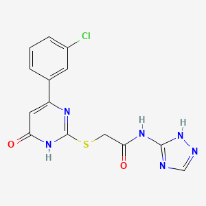 2-((4-(3-chlorophenyl)-6-oxo-1,6-dihydropyrimidin-2-yl)thio)-N-(4H-1,2,4-triazol-3-yl)acetamide