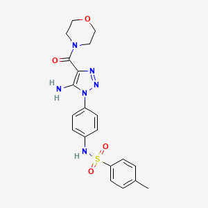 molecular formula C20H22N6O4S B11198623 N-{4-[5-amino-4-(morpholin-4-ylcarbonyl)-1H-1,2,3-triazol-1-yl]phenyl}-4-methylbenzenesulfonamide 