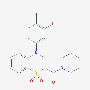 [4-(3-fluoro-4-methylphenyl)-1,1-dioxido-4H-1,4-benzothiazin-2-yl](piperidin-1-yl)methanone