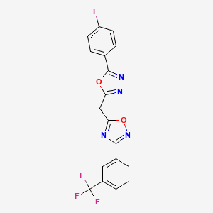 5-{[5-(4-Fluorophenyl)-1,3,4-oxadiazol-2-yl]methyl}-3-[3-(trifluoromethyl)phenyl]-1,2,4-oxadiazole